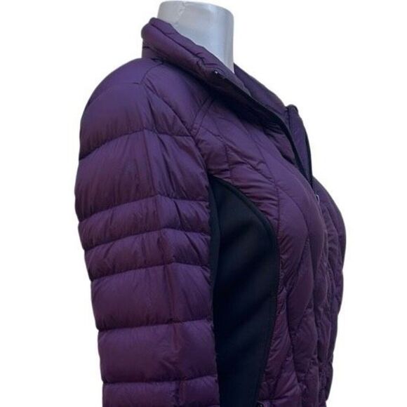 32 Degrees Heat Down Puffer Jacket Medium Purple Colorblock Quilted Full-zip - Picture 4 of 16